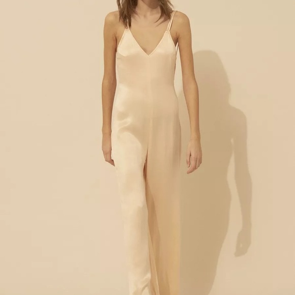 ba&sh Pants - Ba&sh Chiva Satin Open Back Jumpsuit NWT size 8